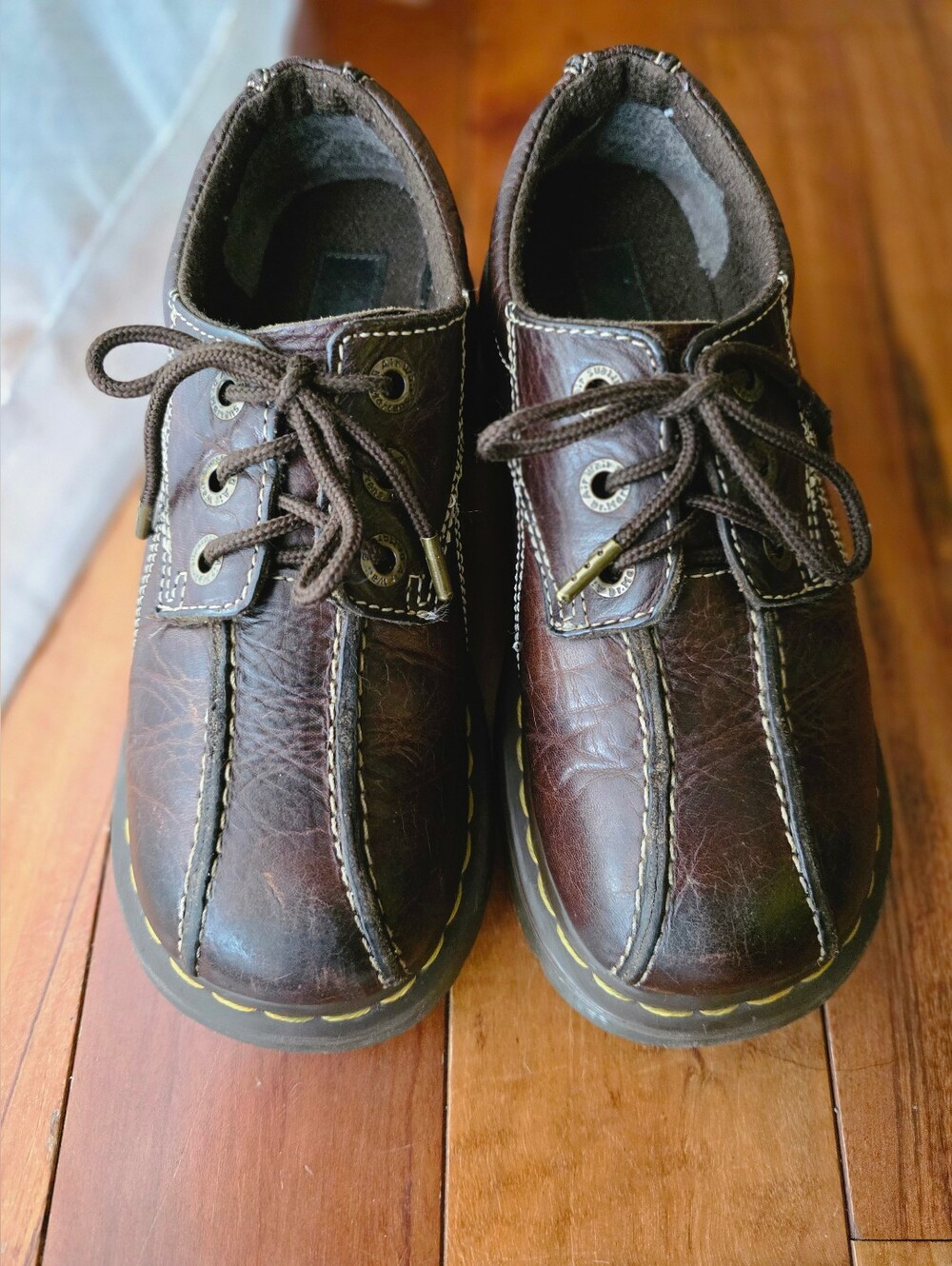 Dr Martens 12283 Daisy Brown Leather Chunky Platform Oxfords Womens 7 Y2K Docs